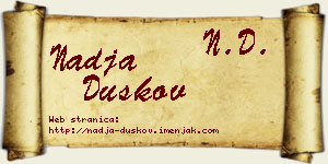 Nadja Duškov vizit kartica